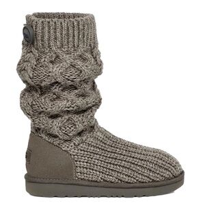 UGG Kids Cardy Knit Tall Sweater 2 Button Boots grey, SIZE 9 US
